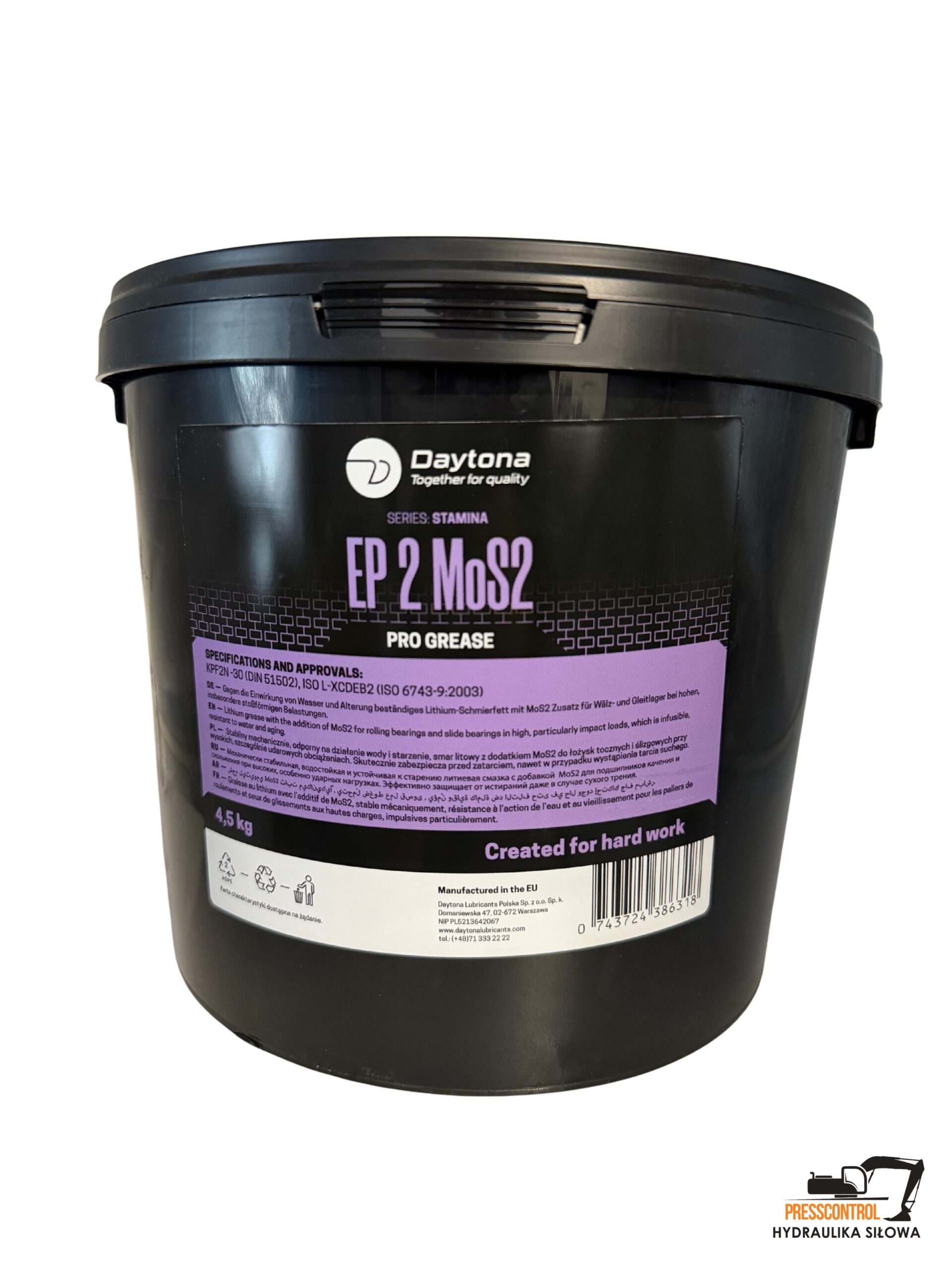 Smar litowy Daytona wielozadaniowy z MoS2 4,5kg 1 Smar litowy Daytona wielozadaniowy z MoS2 4,5kg